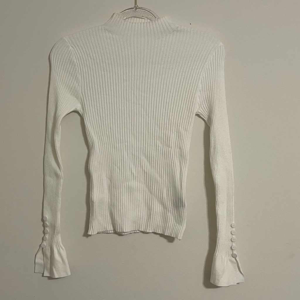 White Mock Neck Sweater
